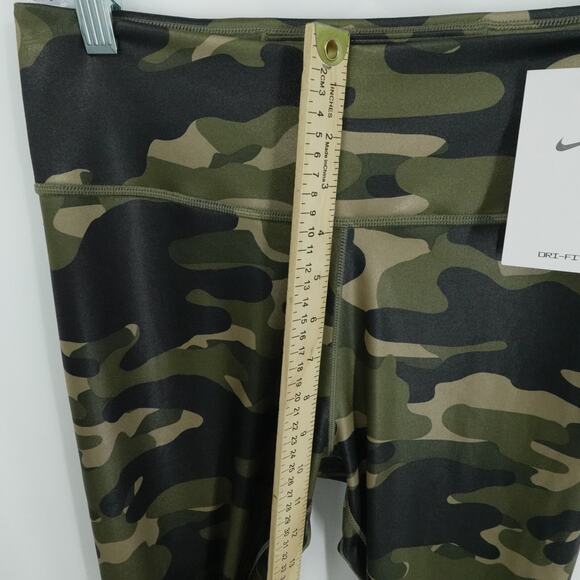 Nike Legging Womens Medium Green Camo One Dri FIt Trainging Gym Workout Stretch - Picture 6 of 14